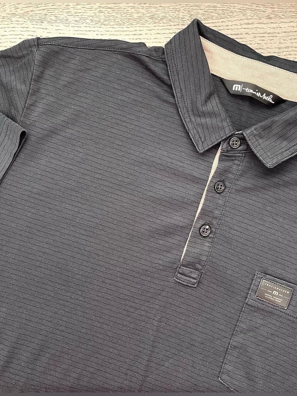 Travis Mathew | Men’s Pima Cotton Blend Polo in Black Size XL